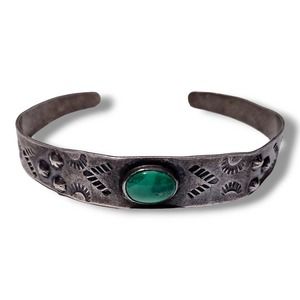 Antique Fred Harvey Era Sterling Silver Turquoise Bracelet